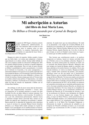 José María Laso Prieto, Mi adscripción a Asturias